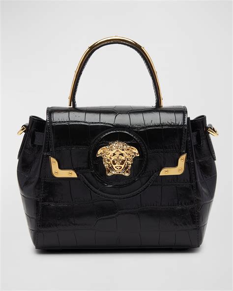 versace top handle leather satchel bag|Versace Medusa Leather Top Handle Bag .